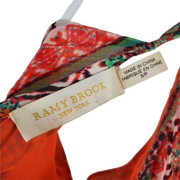 Ramy Brook Halter High Neck Sleeveless Smocked Drop Waist Dress Multicolor Mini - Picture 4 of 6